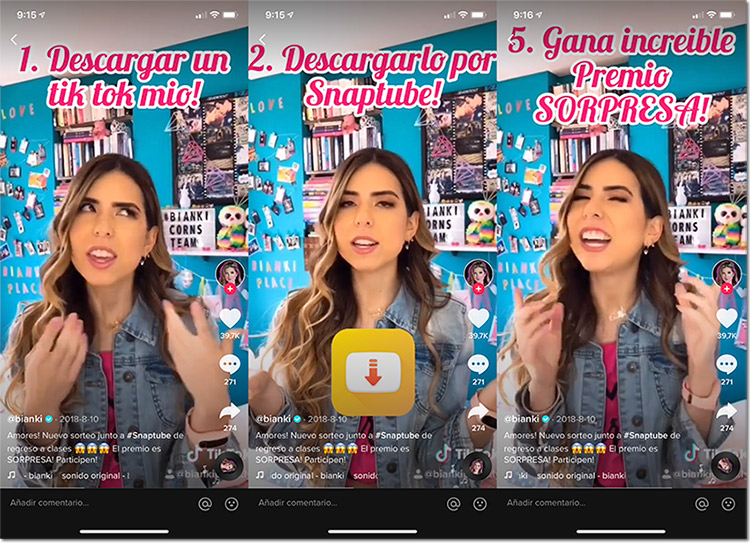 ejemplo de sorteo en TikTok