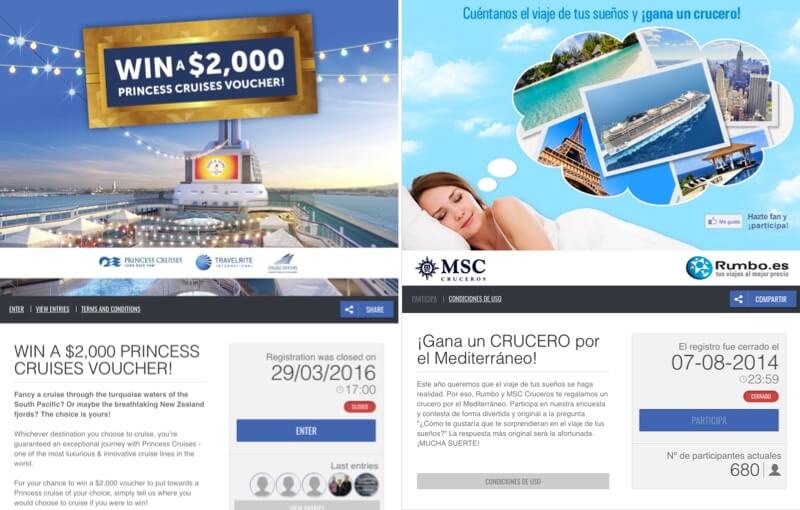 ejemplo de publicidad de cruceros