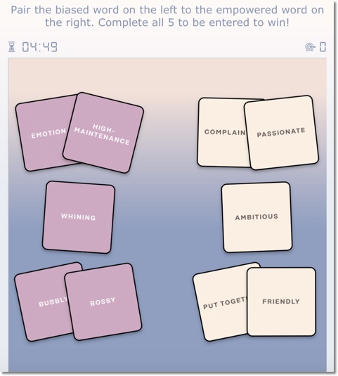 International Women's Day Promotion Ideas Match it Game