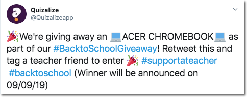 twitter giveaway for professor