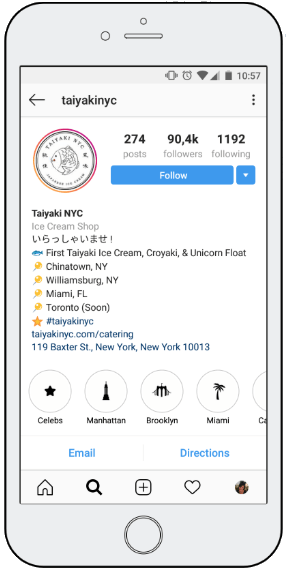 Instagram profile