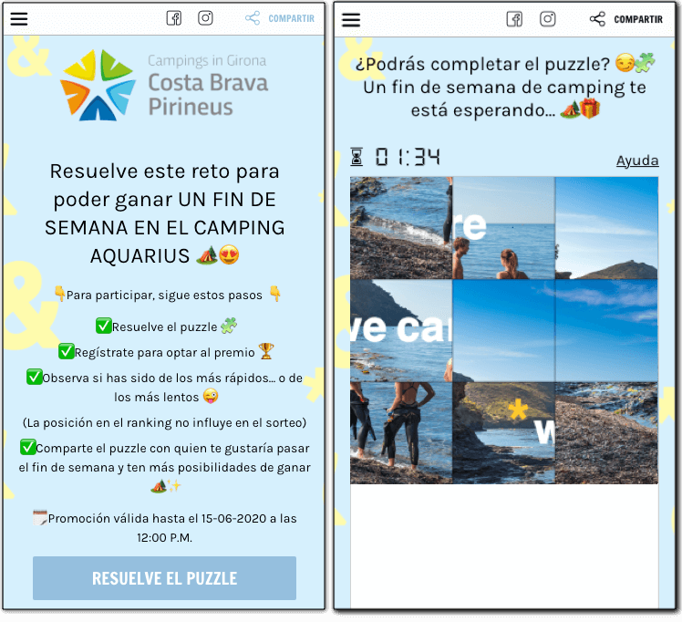 juego puzle camping